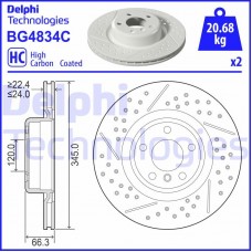 BG4834C DELPHI Гальмівний диск