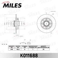 K011688 MILES Гальмівний диск