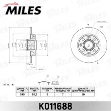 K011688 MILES Гальмівний диск