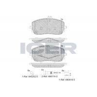 182331 ICER Комплект гальмівних колодок дисковий гальм