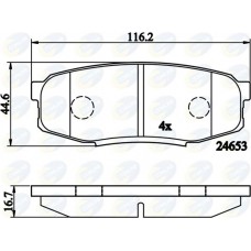 CBP02124 COMLINE Комплект гальмівних колодок дисковий гальм