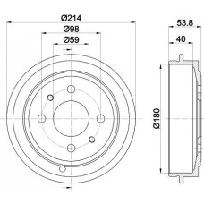8DT 355 300-081 HELLA PAGID Гальмівний барабан