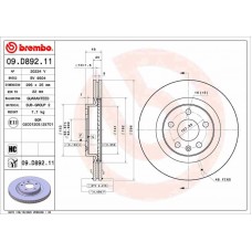 09.D892.11 BREMBO Гальмівний диск