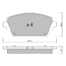 BPNI-1015 AISIN Комплект гальмівних колодок дисковий гальм