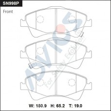 SN998P ADVICS Комплект гальмівних колодок дисковий гальм