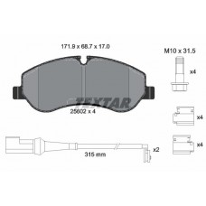2560201 TEXTAR TEXTAR FORD Гальмівн колодки передн.Transit 2.2TDCi 12-