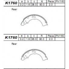 K1760 ASIMCO Комплект гальмівних колодок