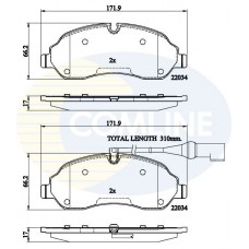 CBP22214 COMLINE Комплект гальмівних колодок дисковий гальм