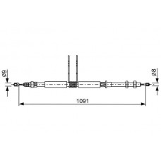 1 987 477 649 BOSCH Тросик, cтояночный тормоз
