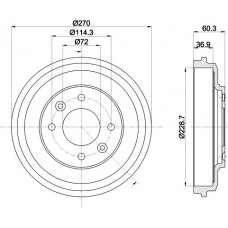 8DT 355 303-071 HELLA PAGID Гальмівний барабан