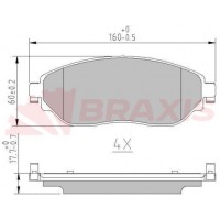 AA0606 BRAXIS КомплеК т гальмівних колодок, дискове гальмо