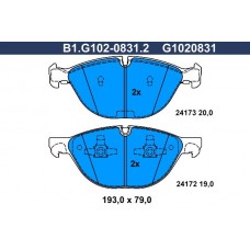 B1.G102-0831.2 GALFER Комплект гальмівних колодок дисковий гальм