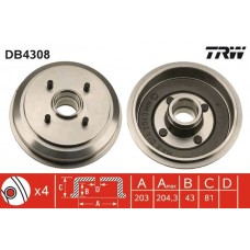 DB4308 TRW Гальмівний барабан