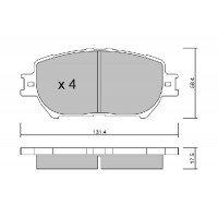 BPTO-1023 AISIN Комплект гальмівних колодок дисковий гальм