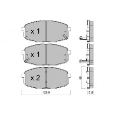 BPHY-1003 AISIN Комплект гальмівних колодок дисковий гальм