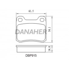 DBP915 DANAHER Комплект гальмівних колодок дисковий гальм