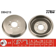 DB4215 TRW Гальмівний барабан