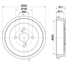 8DT 355 301-901 HELLA PAGID Гальмівний барабан