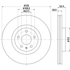8DD 355 132-421 HELLA Гальмівний диск