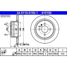24.0110-0150.1 ATE Гальмівний диск