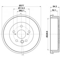 8DT 355 300-031 HELLA PAGID Гальмівний барабан