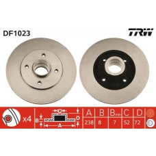 DF1023 TRW Гальмівний диск