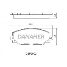 DBP2002 DANAHER Комплект гальмівних колодок дисковий гальм
