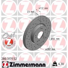 280.3171.52 ZIMMERMANN Гальмівний диск