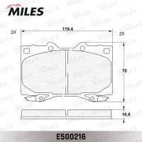 E500216 MILES Комплект гальмівних колодок дисковий гальм