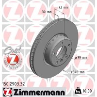 150.2903.32 ZIMMERMANN Гальмівний диск