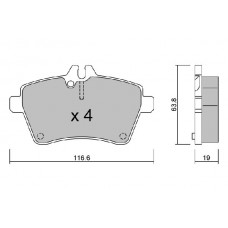 BPMB-1005 AISIN Комплект гальмівних колодок дисковий гальм