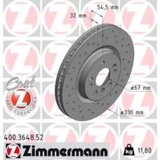 400.3648.52 ZIMMERMANN Гальмівний диск