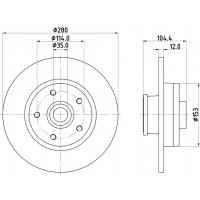 8DD 355 125-281 HELLA Гальмівний диск