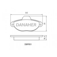 DBP851 DANAHER Комплект гальмівних колодок дисковий гальм