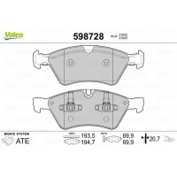 598728 VALEO Комплект гальмівних колодок дисковий гальм