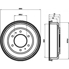 8DT 355 302-291 HELLA PAGID Гальмівний барабан