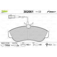 302061 VALEO КомплеК т гальмівних колодок, дискове гальмо