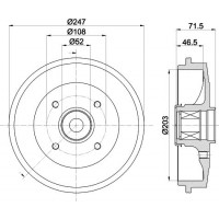 8DT 355 302-781 HELLA Гальмівний барабан