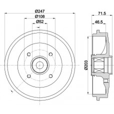 8DT 355 302-781 HELLA PAGID Гальмівний барабан