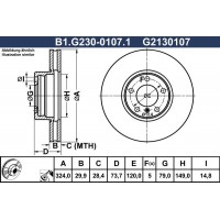 B1.G230-0107.1 GALFER Гальмівний диск