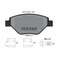 2393401 TEXTAR Комплект гальмівних колодок дисковий гальм