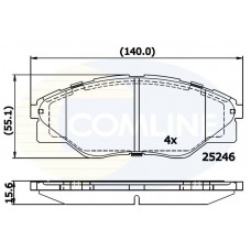 CBP01660 COMLINE Комплект гальмівних колодок дисковий гальм