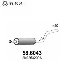 58.6043 ASSO Середній глушник вихлопних газів