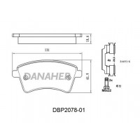 DBP2078-01 DANAHER Комплект гальмівних колодок дисковий гальм