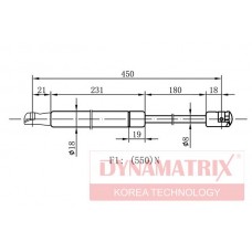 DGS016823 DYNAMATRIX Газова пружина кришка багажника