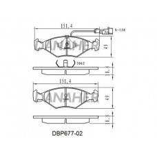 DBP677-02 DANAHER Комплект гальмівних колодок дисковий гальм