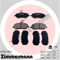 20261.190.1 ZIMMERMANN КомплеК т гальмівних колодок, дискове гальмо