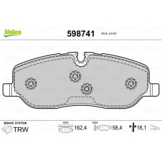 598741 VALEO Комплект гальмівних колодок дисковий гальм