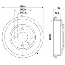 8DT 355 302-651 HELLA PAGID Гальмівний барабан