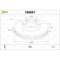 186881 VALEO Гальмівний диск